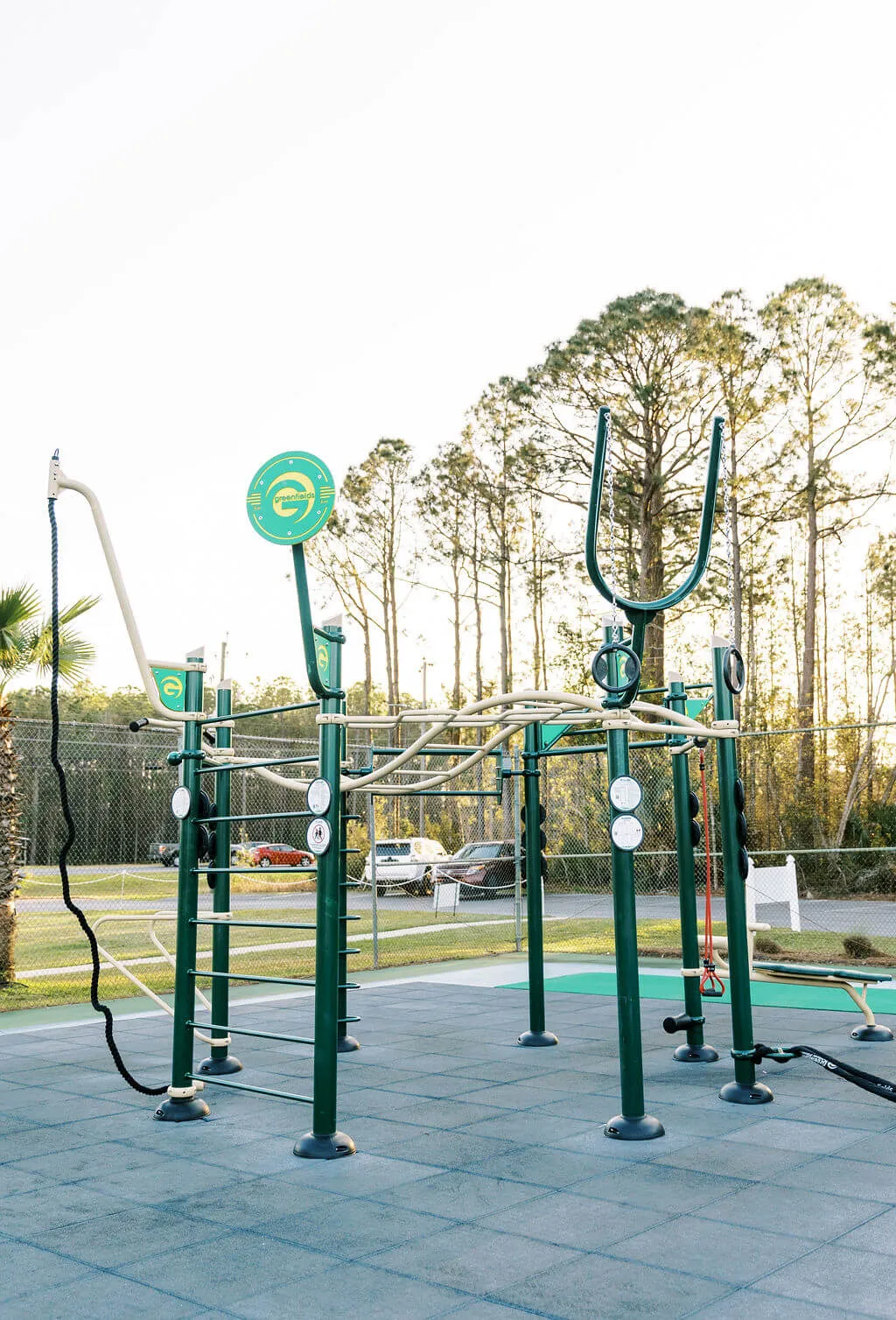 The outdoor workout area